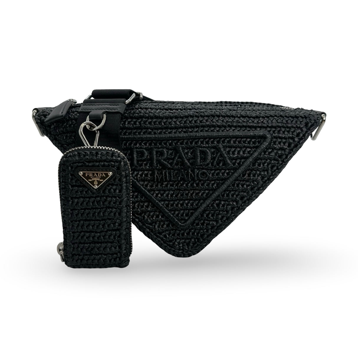 PRADA: Crochet Raffia Triangle Shoulder Bag