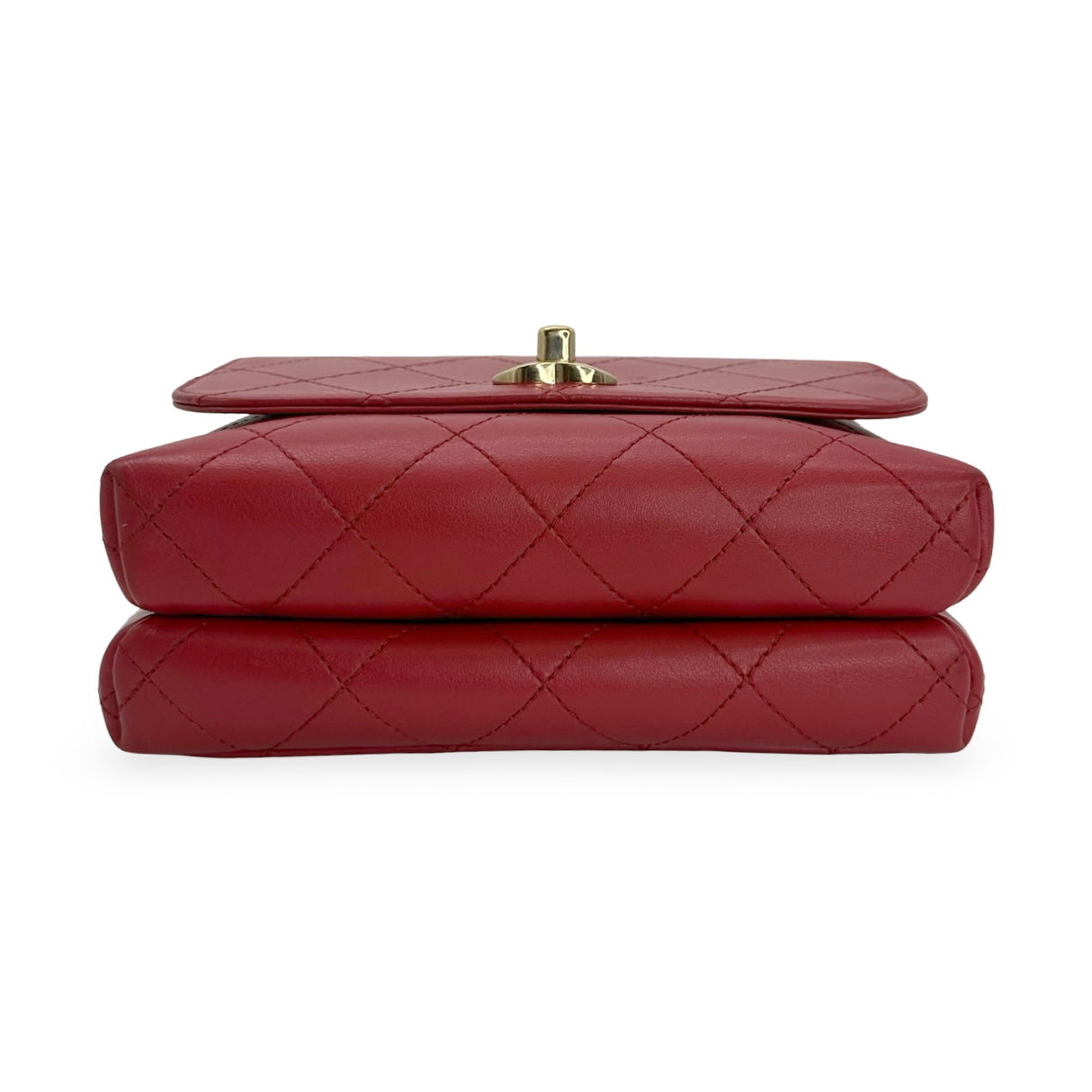 CHANEL: Quilted Calfskin Small Double Pocket Top Handle Flap Bag