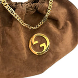 GUCCI: Suede Large Blondie Hobo
