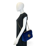 GUCCI: Quilted Velvet GG Marmont Large Chain Flap Bag