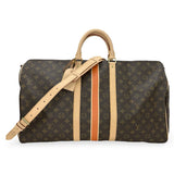 LOUIS VUITTON: Monogram Stripe Keepall Bandouliere 55