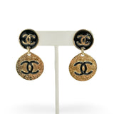 CHANEL: CC Medallion Disc Drop Earrings