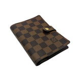 LOUIS VUITTON: Damier Ebene Small Ring Agenda Cover