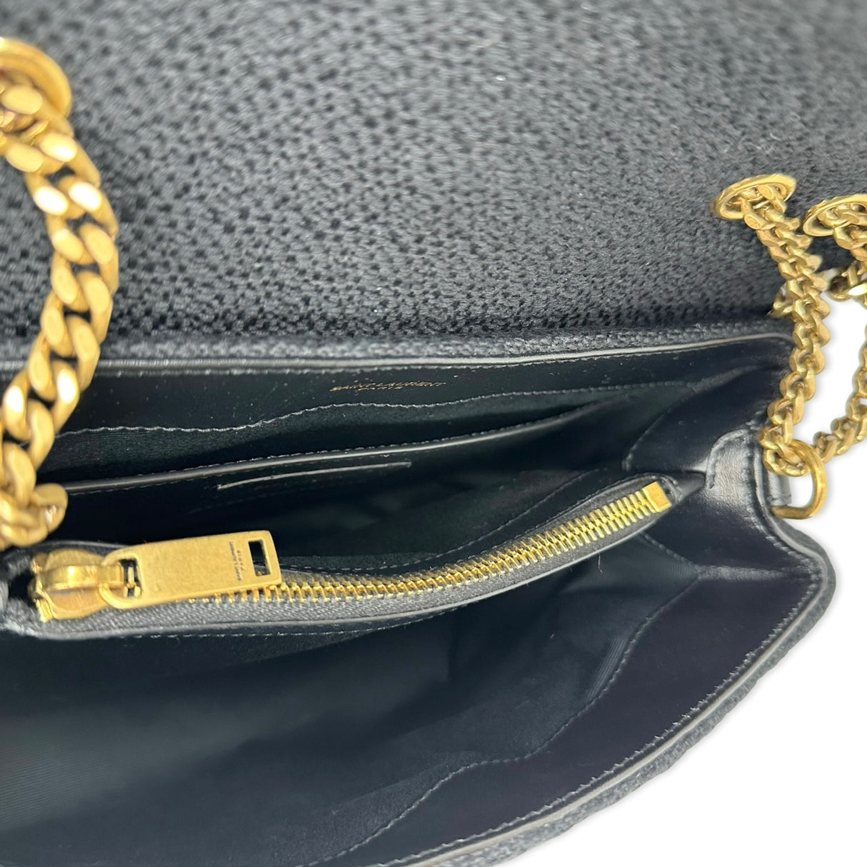 SAINT LAURENT: Quilted Fabric Small LouLou