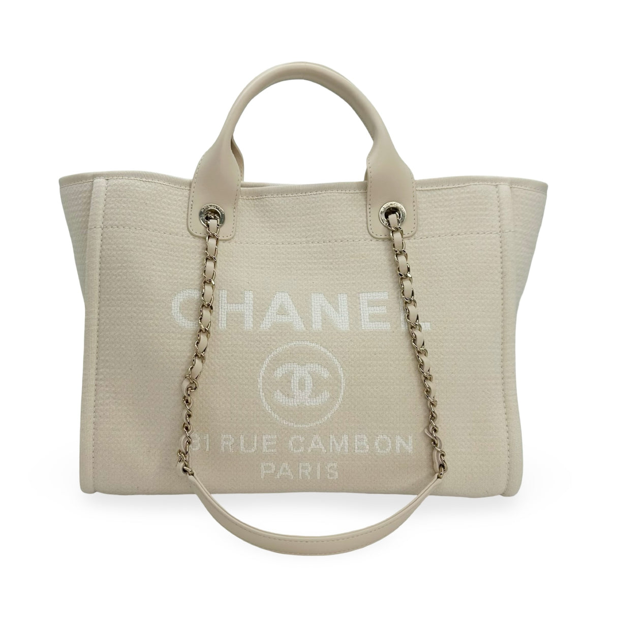 CHANEL: Tweed Canvas Small Deauville Tote