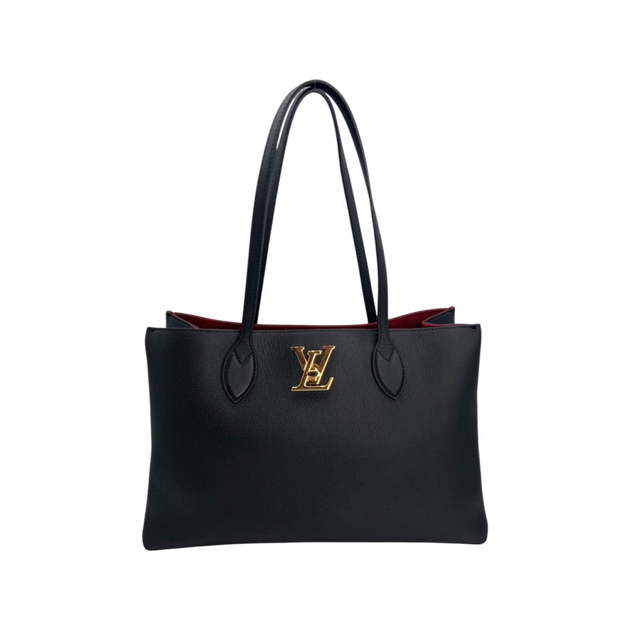 Louis Vuitton Lock me Ever MM Black Calfskin Leather
