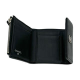CHANEL: Leather Coco Mark Ski Compact Wallet