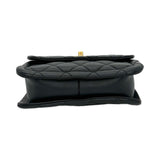 Quilted Calfskin Chain Top Handle Square Flap Bag