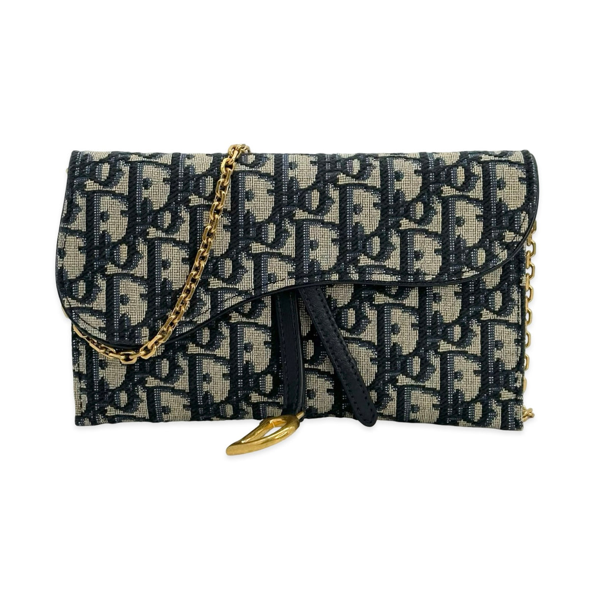 Oblique Long Saddle Wallet with Chain