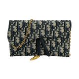 Oblique Long Saddle Wallet with Chain