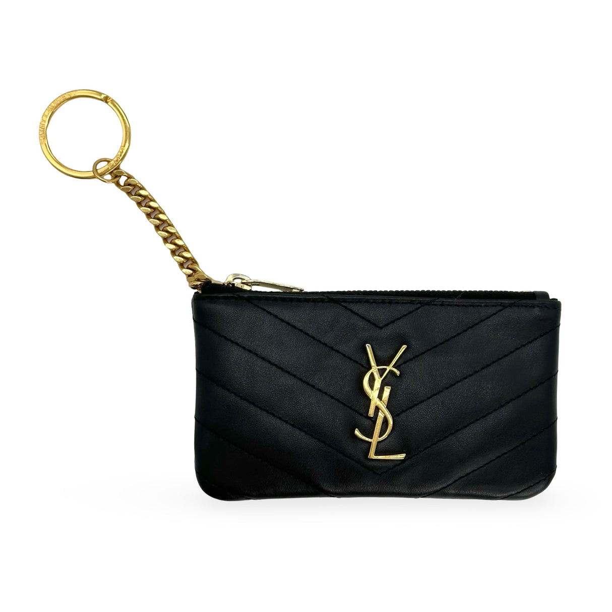 SAINT LAURENT: Calfskin Cassandre Matelasse Key Pouch