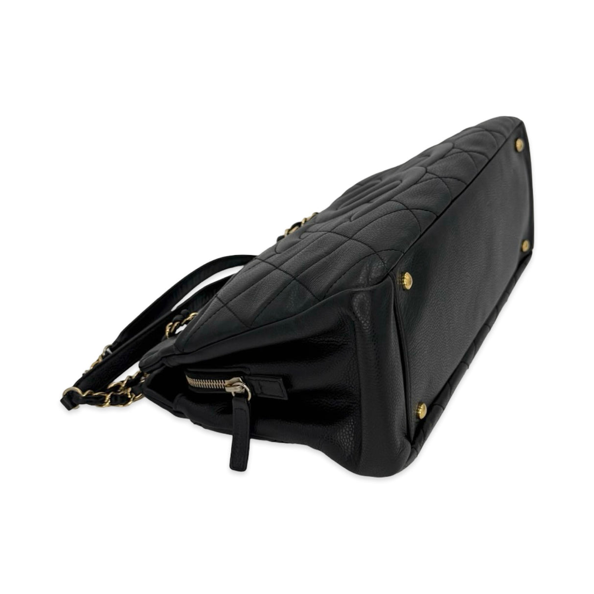 CHANEL: Quilted Caviar Timeless CC Soft Shopper