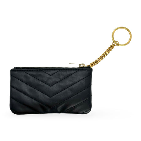 SAINT LAURENT: Calfskin Cassandre Matelasse Key Pouch