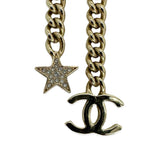 CHANEL: Crystal CC Star Chain Drop Earrings