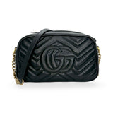 GUCCI: Quilted Leather GG Marmont Small Shoulder Bag