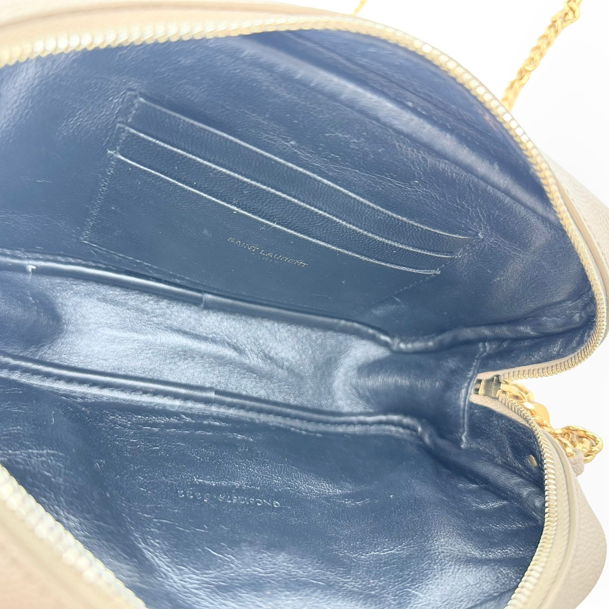 SAINT LAURENT: Quilted Grain de Poudre Mini Lou Camera Bag