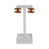 CHANEL: CC Enamel Post Earrings