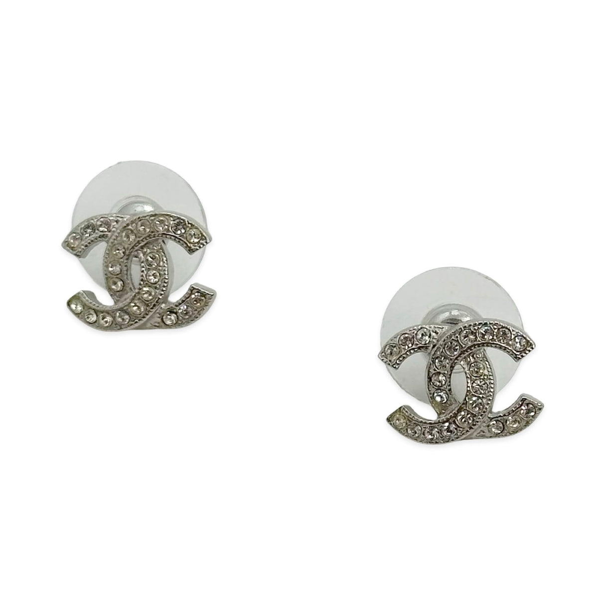CHANEL: Crystal CC Post Earrings