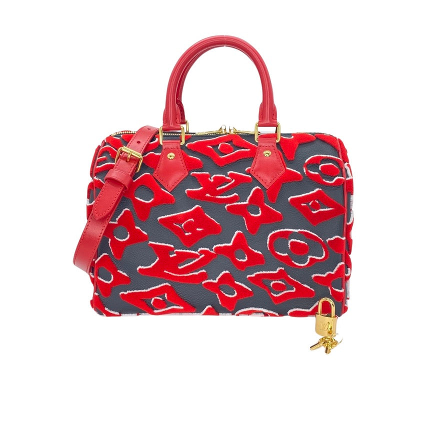 Louis Vuitton Red, White, and Black Tufted Monogram Canvas LVxUF Pochette Accessoires Gold Hardware, 2020 (Like New), Red/Black/White Womens Handbag