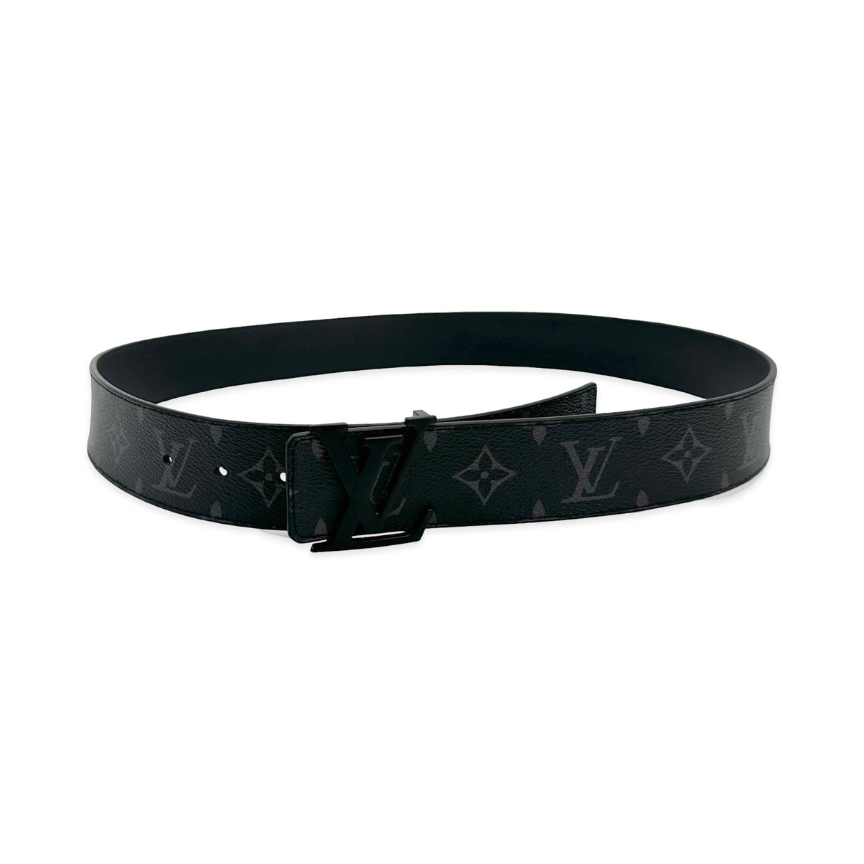 LOUIS VUITTON: Monogram Eclipse LV Initiales Belt