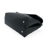 CHANEL: Quilted Caviar Medium Lizard Coco Top Handle Flap Bag