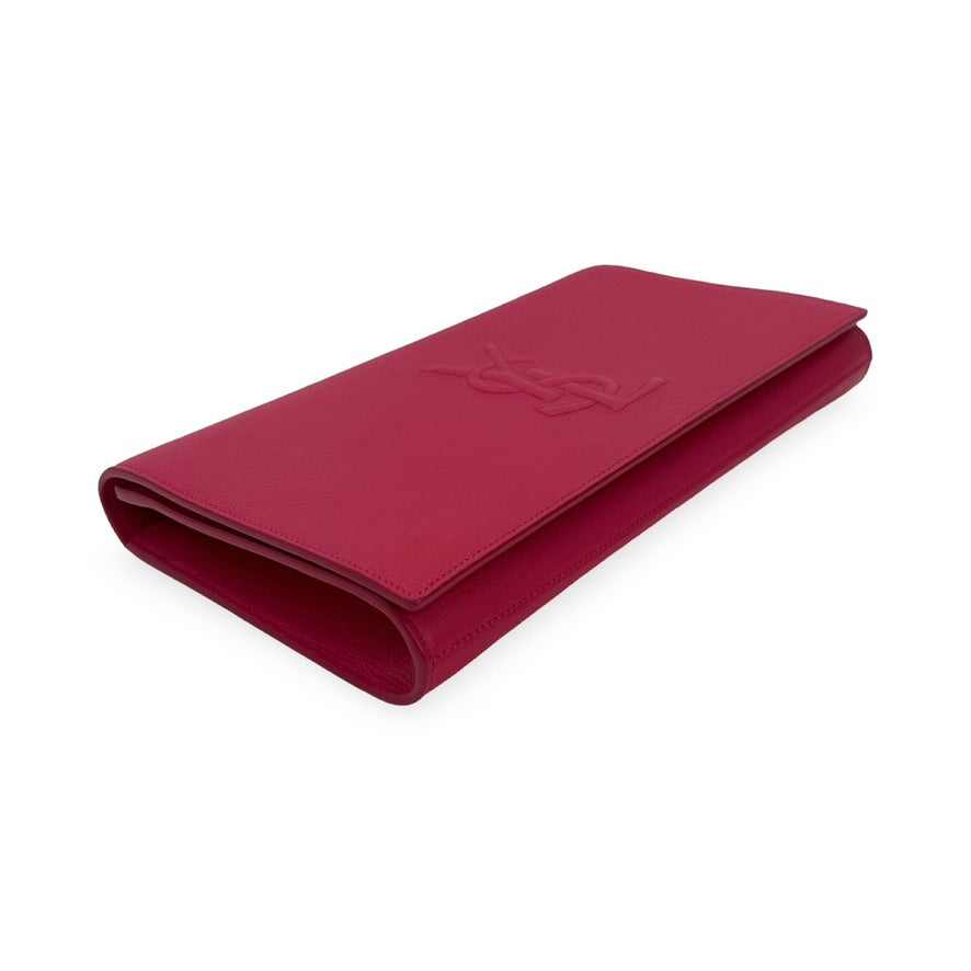 SAINT LAURENT: Leather Large Belle de Jour Clutch