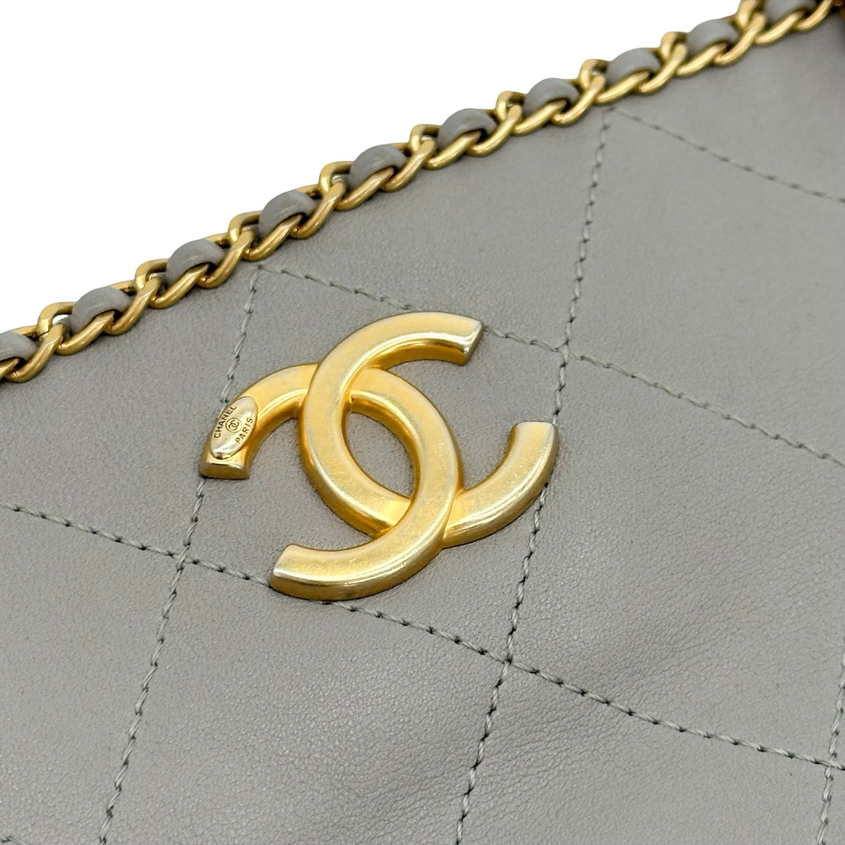 CHANEL: Quilted Leather Small Chain Around Shopping Tote