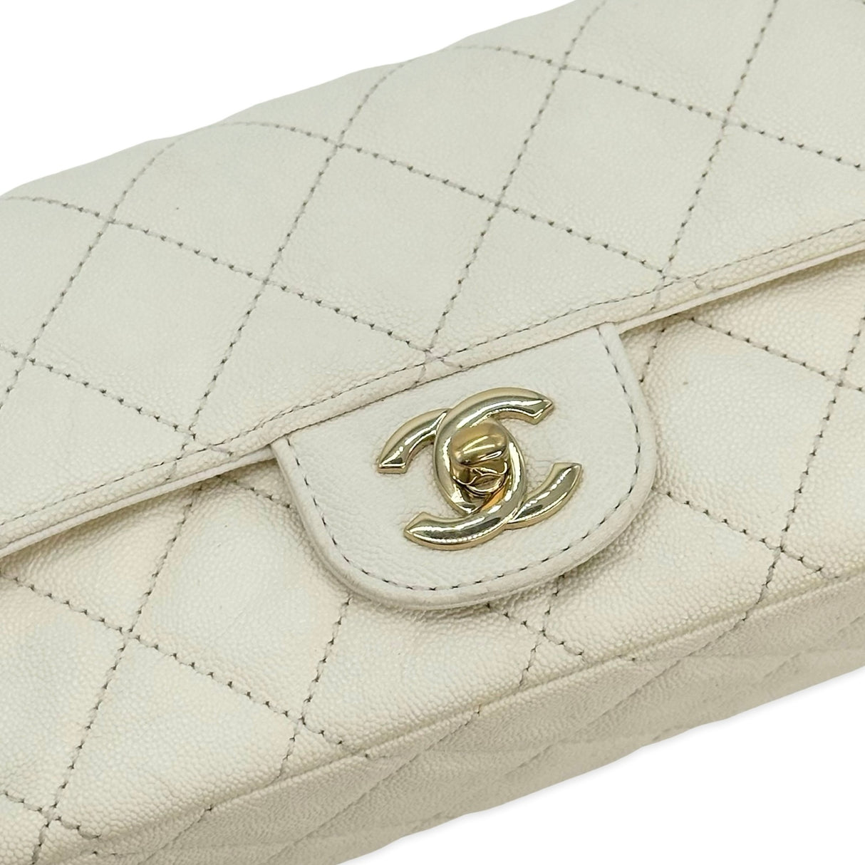 Quilted Caviar Mini Rectangular Flap