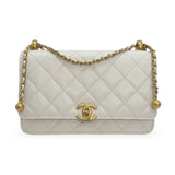 CHANEL: Quilted Shiny Calfskin Perfect Fit Wallet on a Chain
