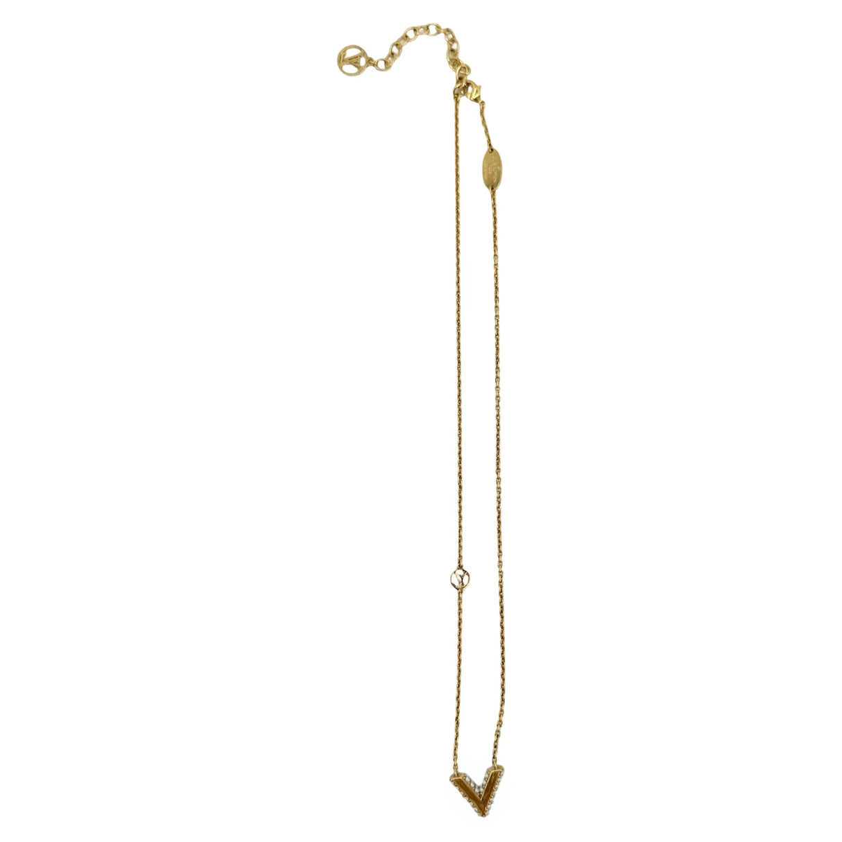 LOUIS VUITTON: Pearl Essential V Necklace