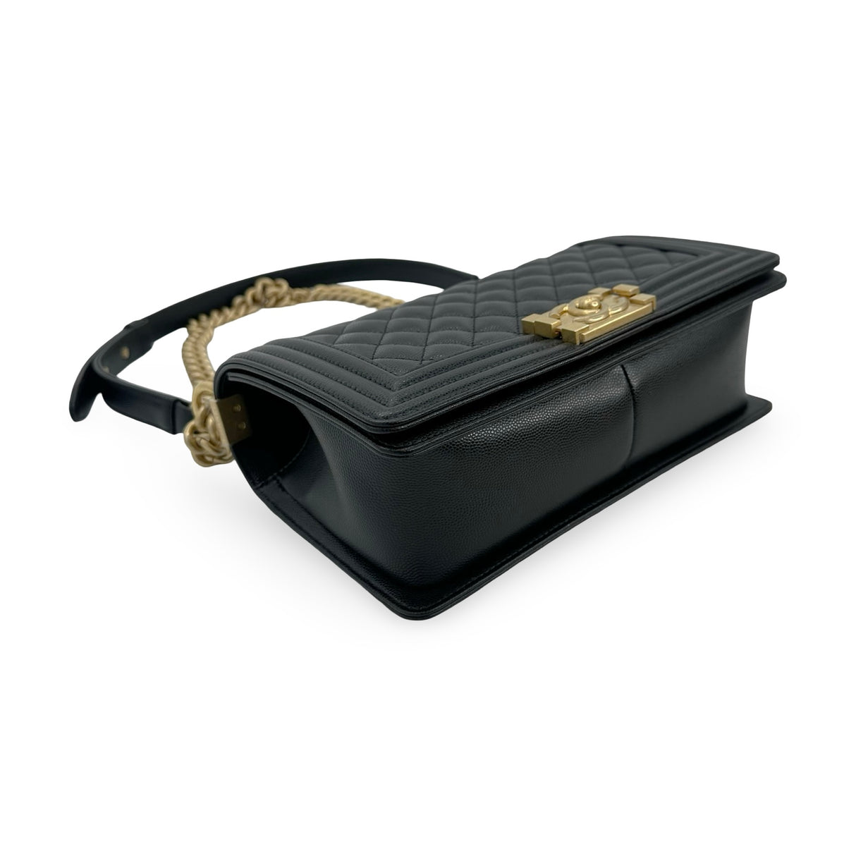 CHANEL: Quilted Caviar Old Medium Boy Bag