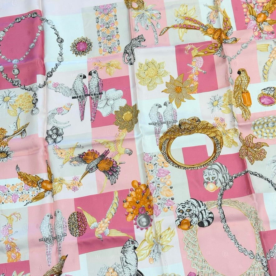 CARTIER: Silk Jewels Square Scarf
