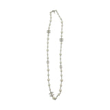 CC Crystal Long Pearl Beaded Necklace