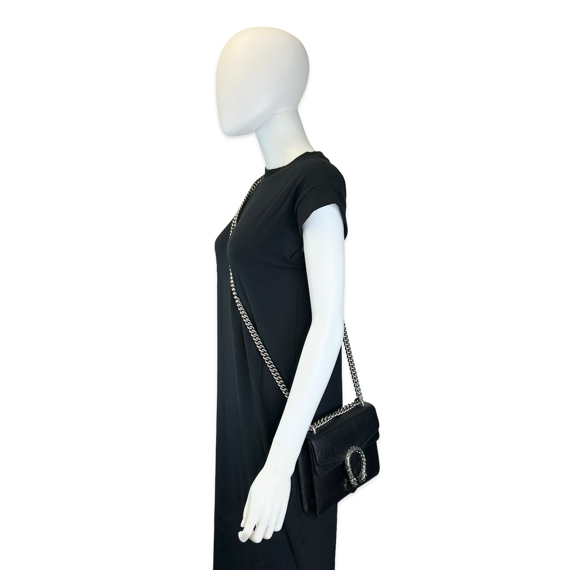 GUCCI: Leather Small Crystal Chain Shoulder Bag – Luv Luxe GUCCI: Leather Small Crystal Chain Shoulder Bag – Luv Luxe