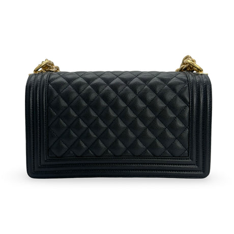 CHANEL: Quilted Caviar Old Medium Boy Bag