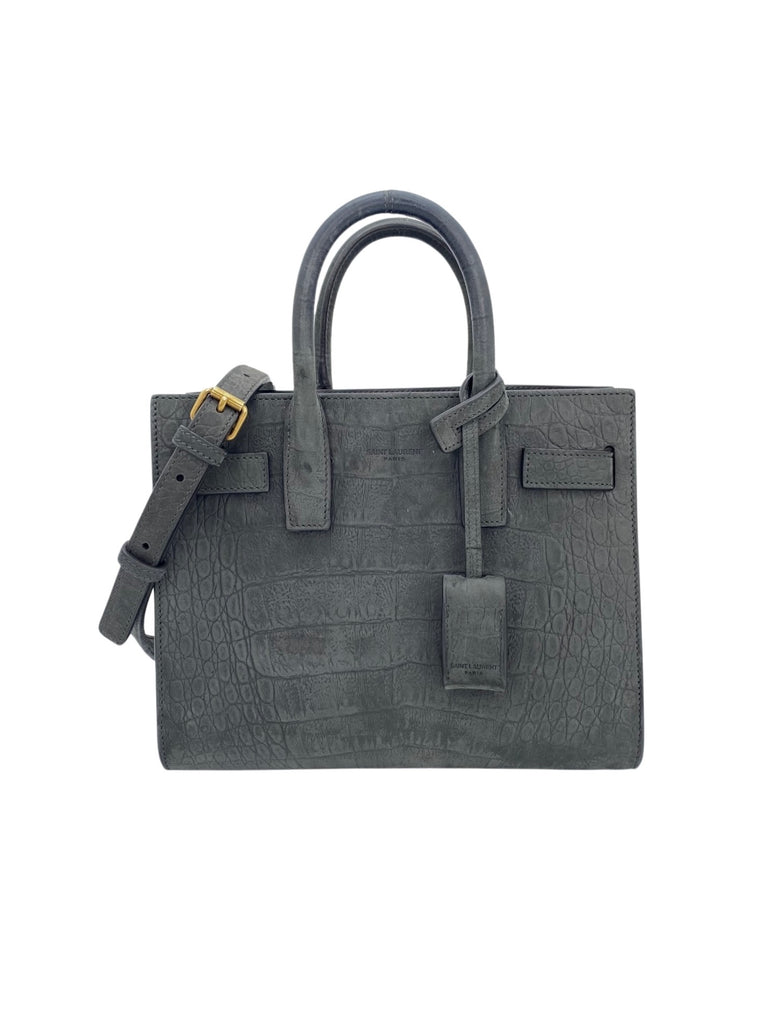 Saint Laurent Sac de Jour NM Bag Crocodile Embossed Leather Nano