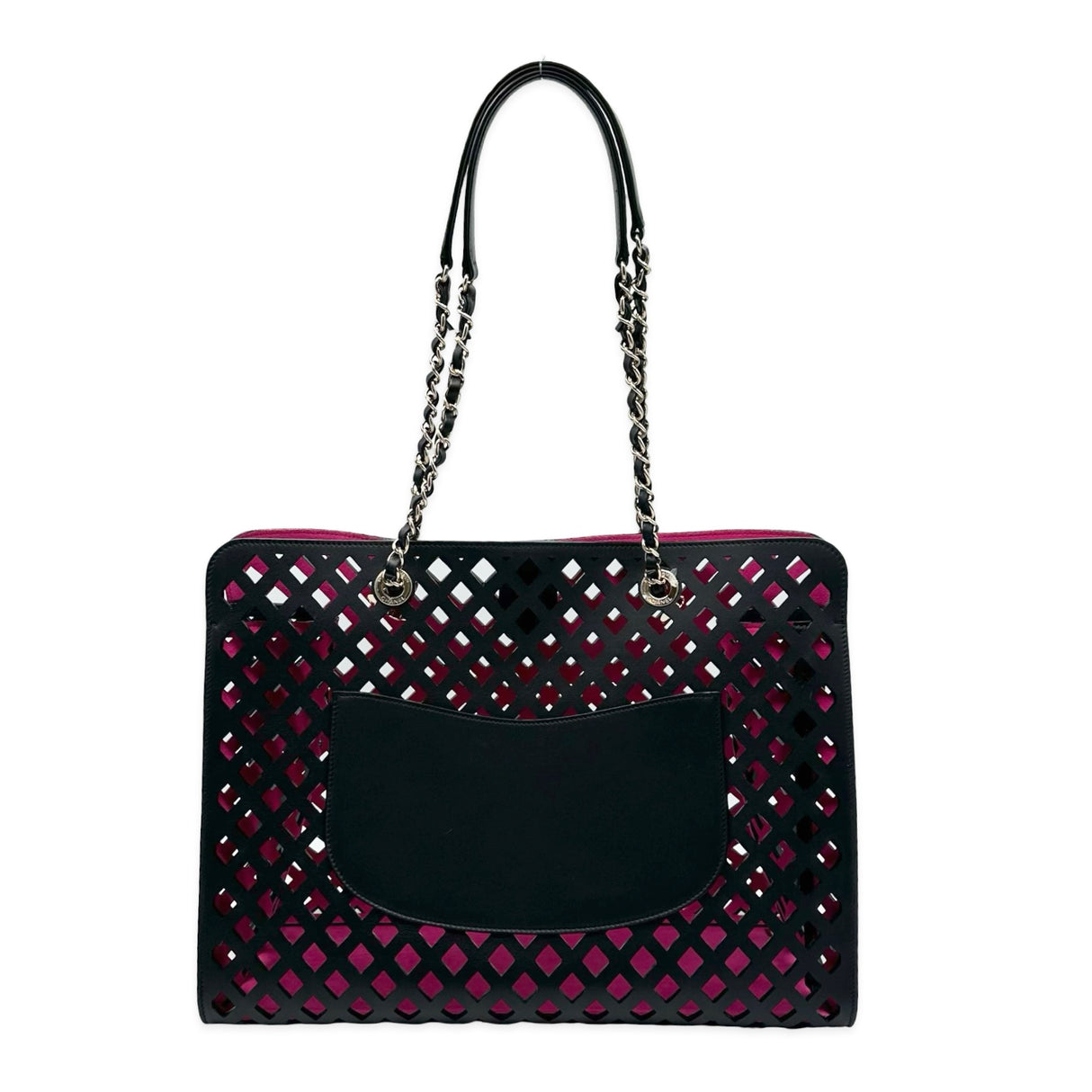 CHANEL: Leather See Through Shopping Tote