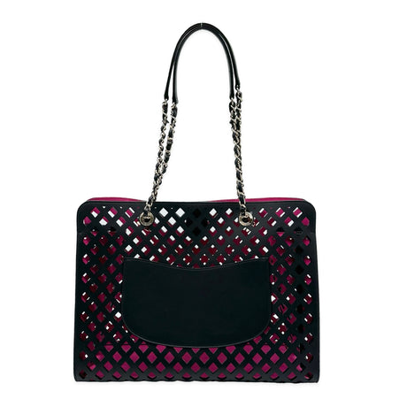 CHANEL: Leather See Through Shopping Tote