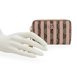 GUCCI: GG Supreme Stripes Zip Around Key Wallet