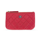 CHANEL: Quilted Caviar Small O Case Zip Pouch
