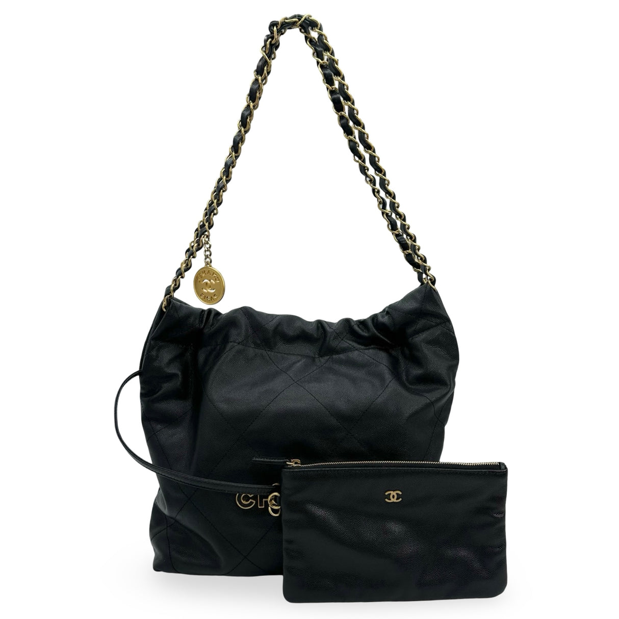 CHANEL: Quilted Caviar Small 22