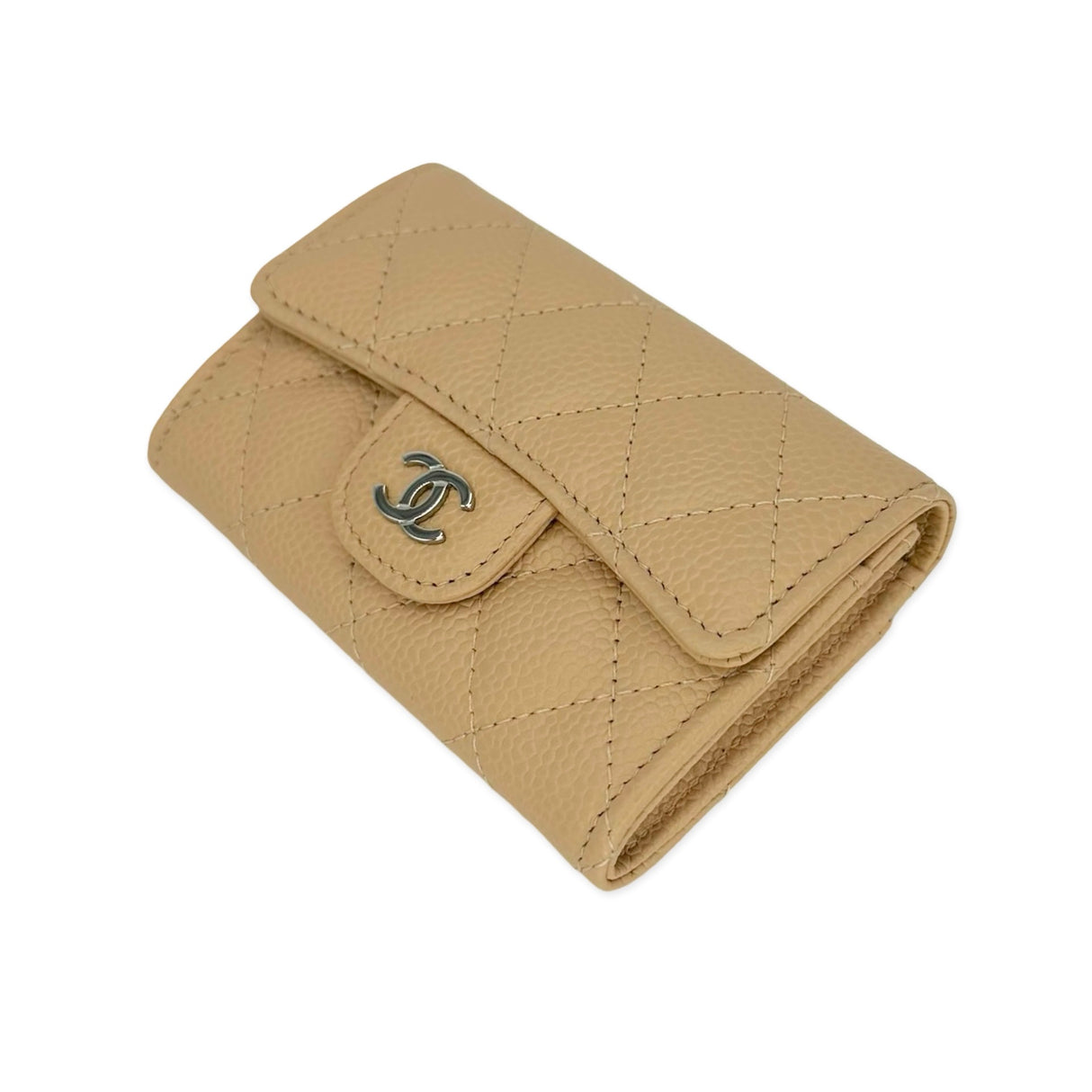 CHANEL: Quilted Caviar Classic Flap Card Holder