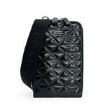 PRADA: Embossed Leather Symbole Phone Holder Crossbody