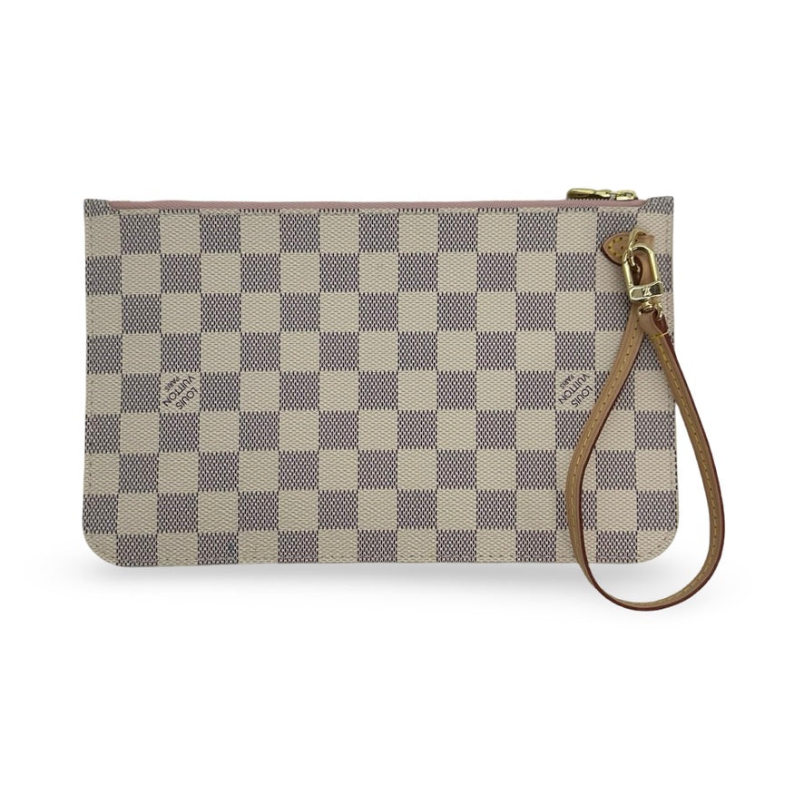 LOUIS VUITTON: Damier Azur Neverfull Pochette