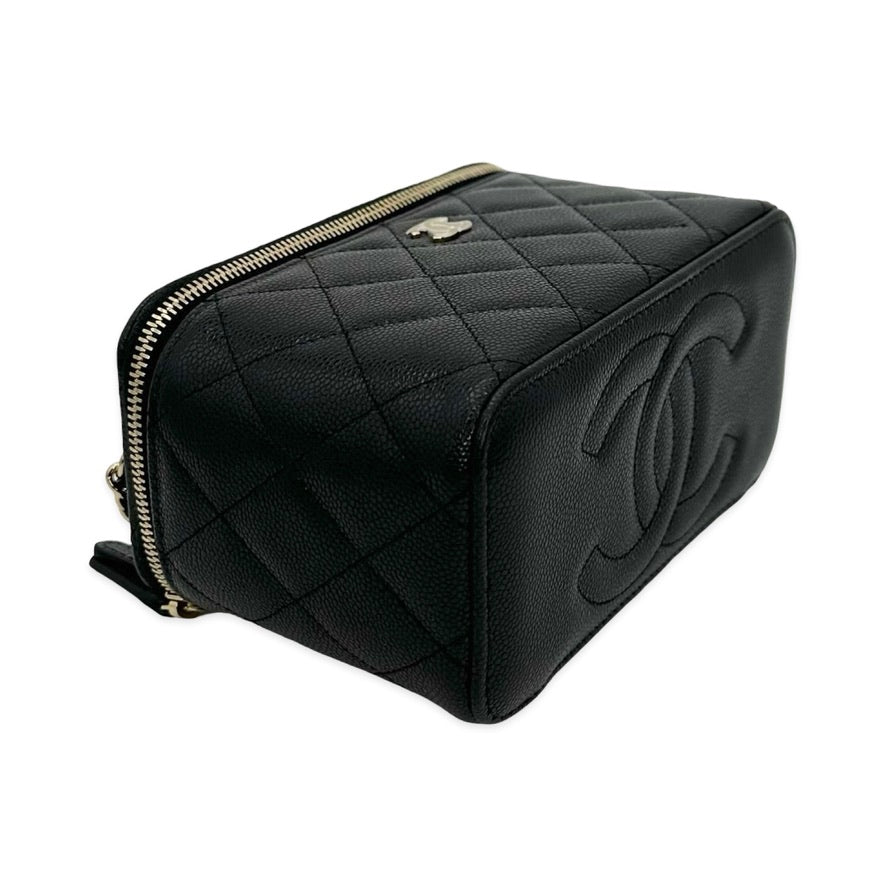 Quilted Caviar Classic Mini Vanity Case with Chain