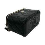 Quilted Caviar Classic Mini Vanity Case with Chain