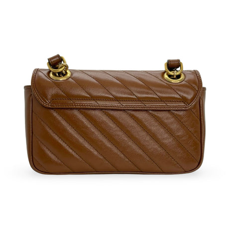 GUCCI: Quilted Leather Small GG Marmont Shoulder Bag