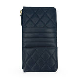 CHANEL: Quilted Caviar Phone Zip Card Case