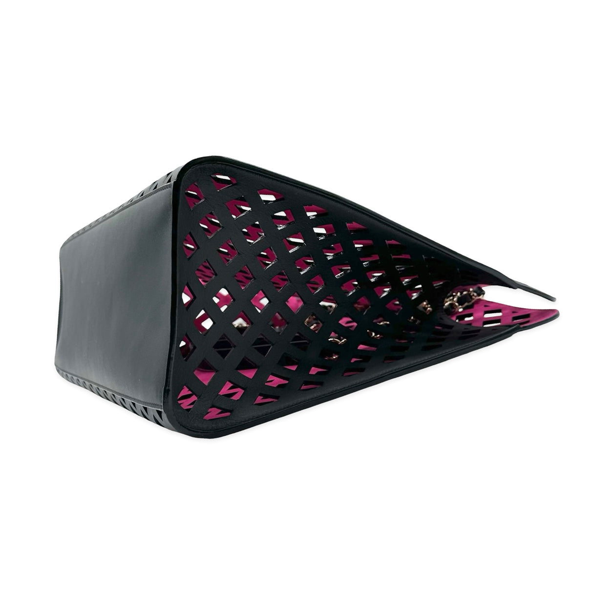 CHANEL: Leather See Through Shopping Tote