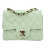 CHANEL: Quilted Lambskin Mini Classic Square Flap Bag